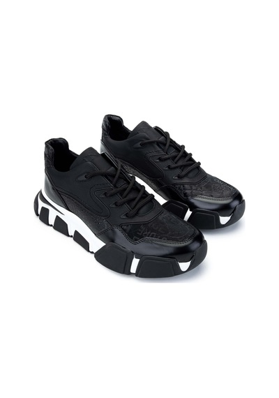Tamer Tanca Erkek Hakiki Deri Siyah Sneakers & Spor Ayakkabı 1145 12546-y Erk Ayk Y246 Sıyah Kms