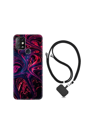 Infinix Hot 10 Kılıf Boyun Askılı Red Damage 1682