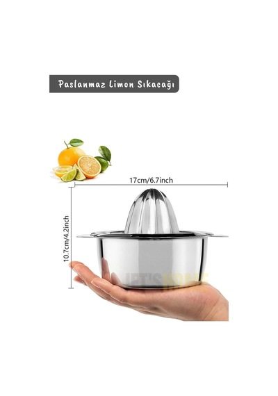 Tr Narenciye Sıkacağı Paslanmaz Portakal Sıkacağı Krom Limon Sıkacağı Çap 17 Cm Genel