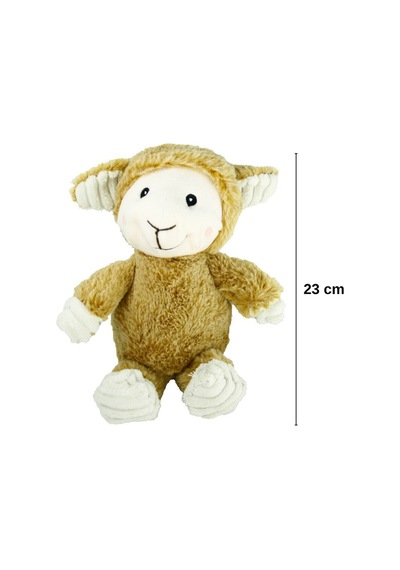 Sevimli Peluş Kuzu Uyku Arkadaşı - 23 Cm Yumuşak Bebek Ve Çocuk Oyuncağı Kahverengi