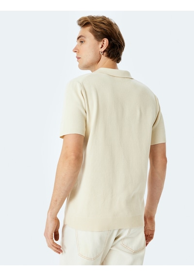 Koton Pamuklu Basic Polo V Yaka Kısa Kollu Triko Tişört Ekru 5sam70029ht Ekru Koton Pamuklu Basic Polo V Yaka Kısa Kollu Triko Tişört Ekru 5sam70029ht Ekru