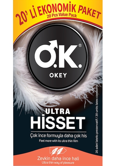 Okey Ultra Hisset Prezervatif 20'li + Çifte Haz Prezervatif 10'lu