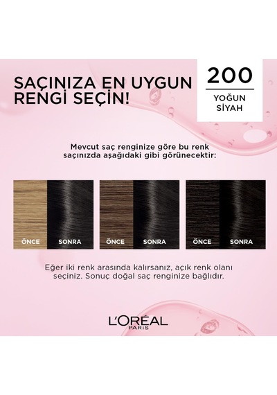 Excellence Saç Boyası 200 Yoğun Siyah 3'lü Set Yenilenmiş Ambalaj