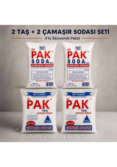 Pak Taş ve Toz Çamaşır Soda Seti 4'lü