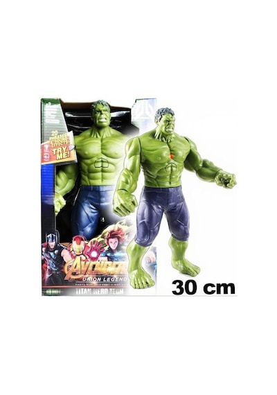 Hulk Yeşil Dev Adam Oyuncak Karakter Figür Sesli Işıklı 30 Cm