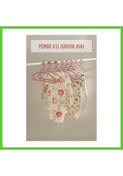Bezos 6 Lı Bebek Askısı & Bebek Gardırop Askısı Pembe Set Dmc