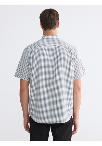 Lcwaıkıkı Classic Beyaz Regular Fit Ekose Poplin Erkek Gömlek