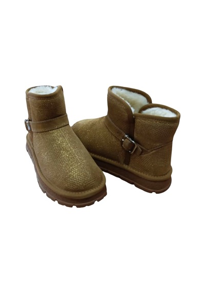 Guja 25k432 Kadın Simli Toka Detaylı Slim - On Peluşlu Bot Camel Siyah