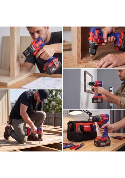 Workpro Wp390023 20volt 4.0ah Li-ion 65nm. Çift Akülü Kömürsüz Profesyonel Şarjlı Matkap