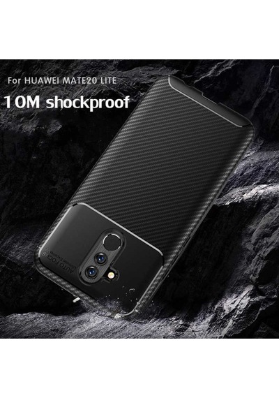 Huawei Mate 20 Lite Kilif Karbon Silikon Case 389460319