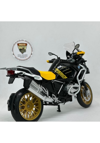 Bmw R1250 Gs 1:12 Diecast Maket Motor Sarı Siyah Metal Model Motosiklet