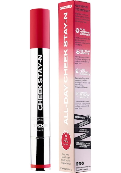 Sacheu Cheek Stay-n Uzun Süre Kalıcı Likit Allık 04 I'm Flirty 10 ML