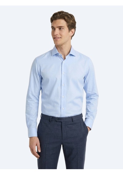 Kip Açık Mavi Düz Regular Fit Uzun Dokuma Casual %100 Pamuk Gömlek