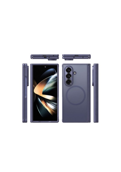 Torras Samsung Galaxy Uyumlu Z Fold 8 Ultra 2 Adet Ekran Koruyuculu Guardian Magsafe Kılıf Mor