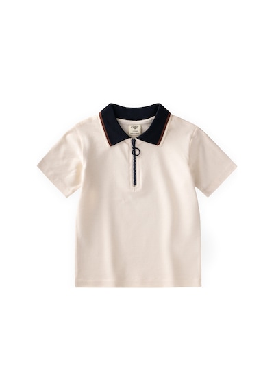 Cigit Polo Yaka T-shirt 2-10 Yaş Ekru