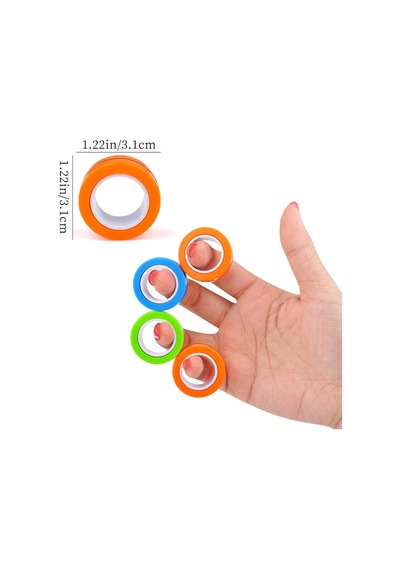 6 Adet Manyetik Yüzükler Fidget Oyuncaklar, Silindir Yüzükler, Yetişkin Parmak Fidget Oyuncaklar, Dehb Anksiyete Rölyef Dekompresyon Sihirli Yüzük Fidget Oyuncak, Komik Hediyeler Çocuklar