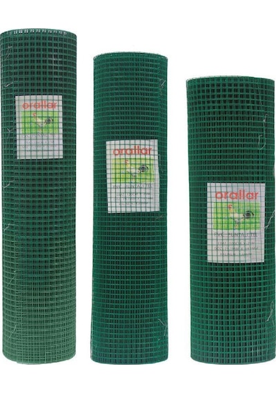 Pvc Kaplı Yeşil Puntalı Tel 1,20 Mt X 25 Mt 'lik 25x25 Göz Aralığı