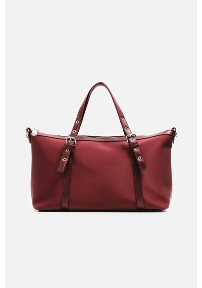 K&S Kemer Detaylı Mini Tote Çanta Bordo