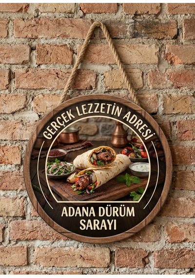 Mayeka Adana Dürüm Temalı Kebapçılar Restoranlar Lokantalar İçin Ahşap Duvar Kapı Dekoratif Süs Tablo 5