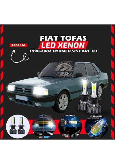 Fiat Tofaş Sis Farı Uyumlu Şimşek Etkili Led Xenon Pro Series H3