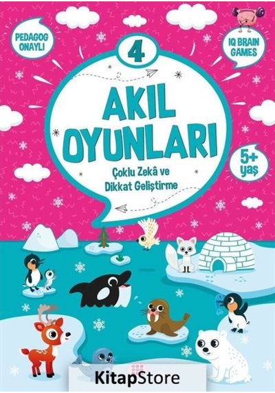 Akıl Oyunları 4 - Çoklu Zeka ve Dikkat Geliştirme 5+ Yaş- Dokuz Yayınları