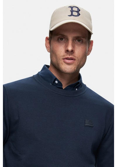 Ucla Suerte Lacivert Bisiklet Yaka Kauçuk Standard Fit Erkek Sweatshirt Lacivert