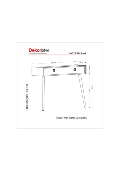Dekorister Exclusive Nadya Dresuar  Beyaz-Ceviz