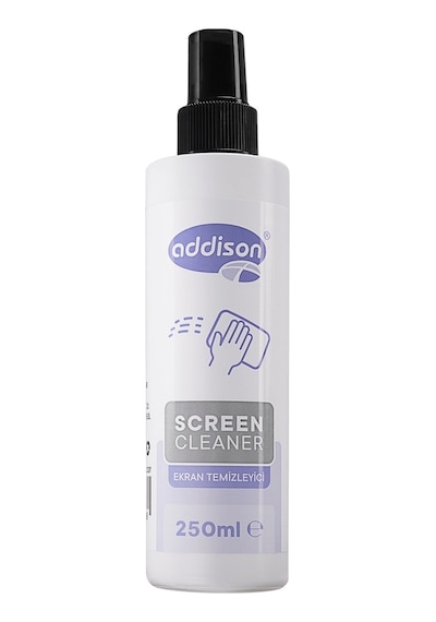 Addıson 300871, Ekran Temizleyici Sprey 250ml. Microfiber Bez İle Birlikte Çok Renkli