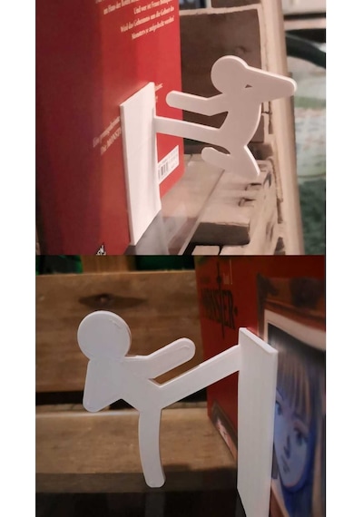 2'li Çöp Adam Kitap Tutucu, Dekoratif Kitap Standı, Tekme Atan Adam Kitap Tutucu, Stickman