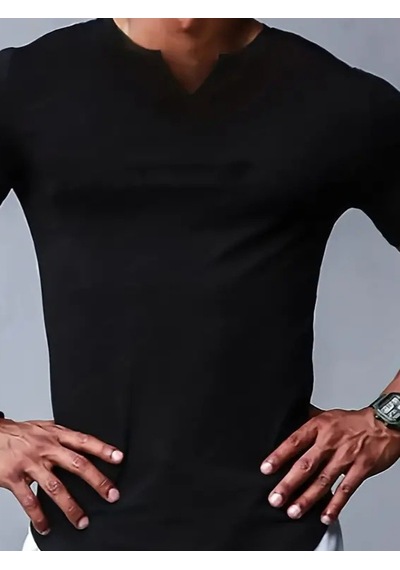 Suma Erkek Kısa Kollu V Yaka Süprem T-shirt Siyah 2xl-3xl