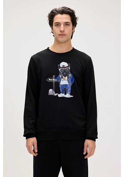 Bad Bear Panther Siyah Erkek Sweatshirt