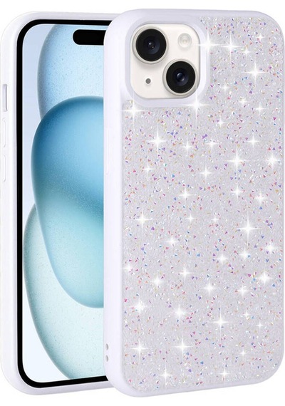 Apple Uyumlu iPhone 15 Parlak Taşlı Tasarım Pırlanta Csk Zore Kılıf-gri