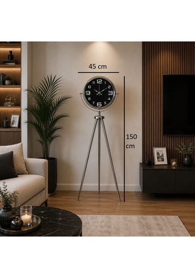 Krom Midnight 150 X 45 Cm Tripod Ayaklı Saat