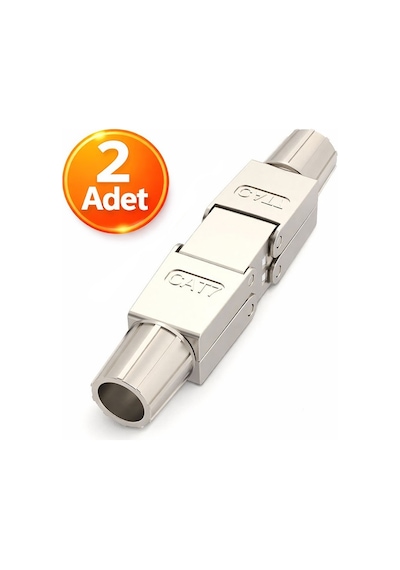 2 Adet - Cat7 Cat6 Cat6a Rj45 Kablo Birleştirici Ağ Kablosu Uzatma Aparatı - Metal