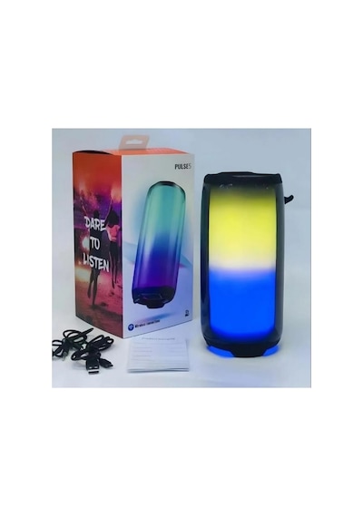 Pulse5 Bluetooth Hoparlör Led Işıklı Kablosuz Şarjlı Hoparlör