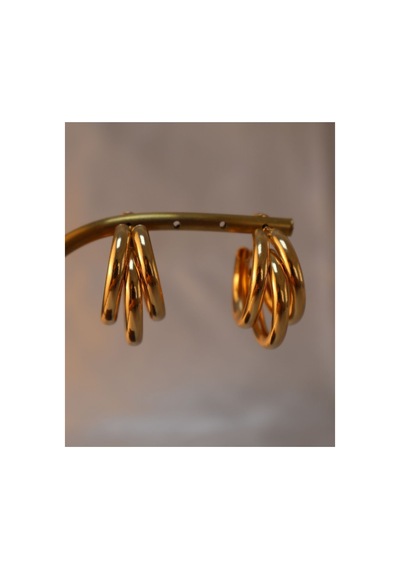 İç İçe Halkalı Trend Gold Küpe Altın - 645306852 Altın
