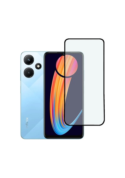 Infinix Hot 30i Tam Kaplayan Tempered Ekran Koruyucu Siyah Al3276