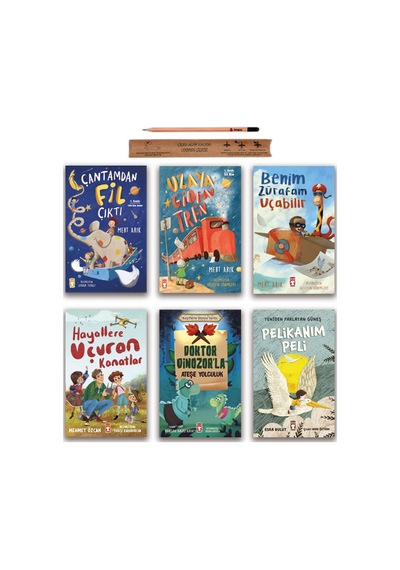 Timaş Çocuk Çantamdan Fil Çıktı - Uzaya Giden Tren - Hayallere Uçuran Kanatlar - Pelikanım Peli Set 6 Kitap