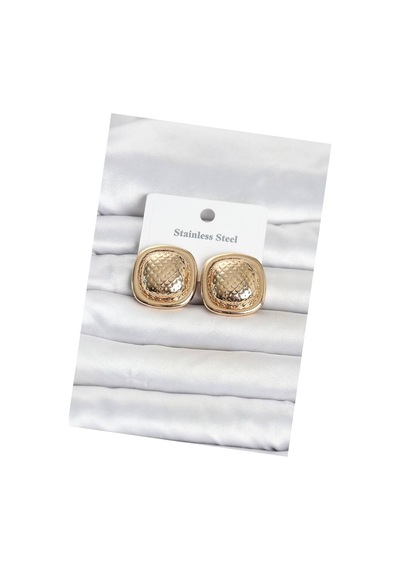 316l Çelik Gold Renk Düğme Model Kadın Küpe Tj-bkp11816 Evimdeyokyok