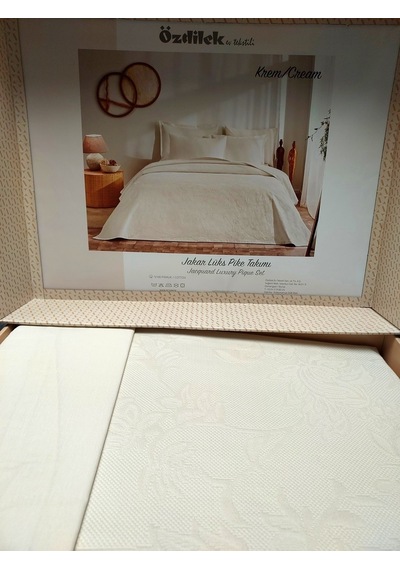 Özdilek Rf -krem- Jakar Lux Z Tek Kişilik Pike Takımı