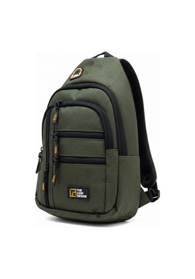 Goldline Avm Unisex Çok Bölmeli Çapraz Ayarlanabilir Askılı Göğüs Omuz Çantası Haki
