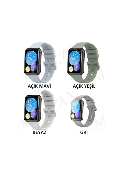 Huawei Uyumlu Watch Fit 2 Kordon Silikon Bileklik Kopçaklı Kordon