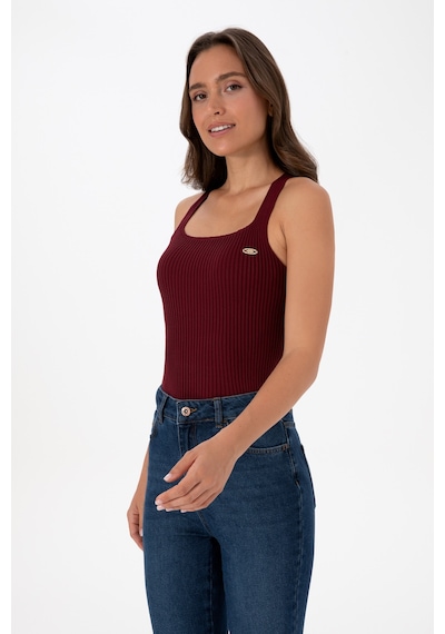 U.S. Polo Assn. Kadın Bordo Kare Yaka Kazak 50314626-VR177
