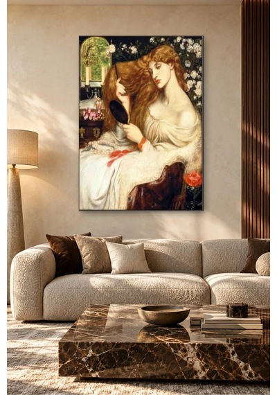 Fida Rossetti Saçlarını Tarayan Lady Lilith Canvas Tablo Çok Renkli