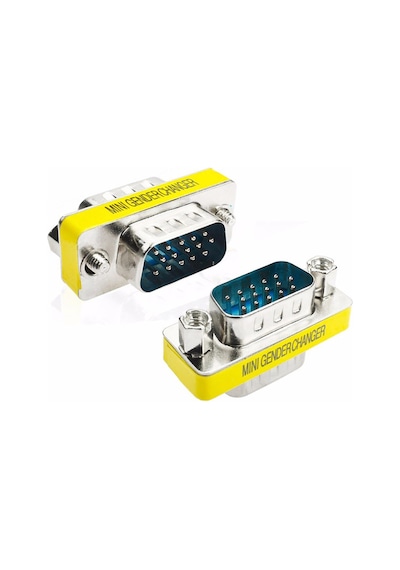 VGA Erkek-Erkek Mini Cinsiyet Değiştirici Adaptörü 15 Pin VGA M/M