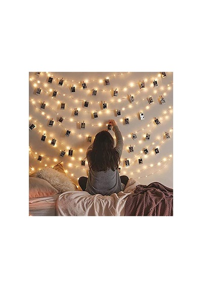 Peri Led Işık 5 Metre Sarı Pilli + 25 Adet Küçük Mandal Mandallı Çok Renkli