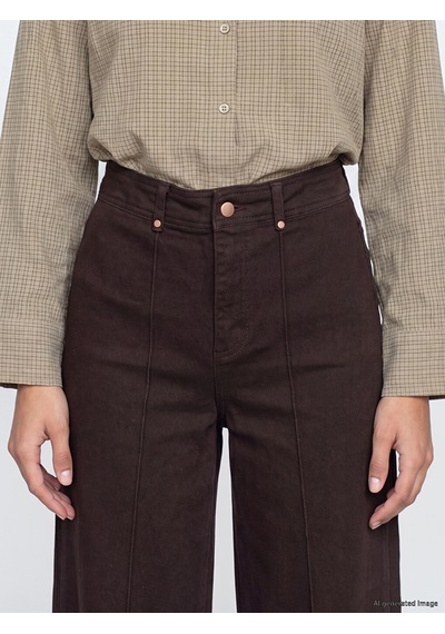 Lcw Modest Kahverengi Wideleg Kadın Jean Pantolon