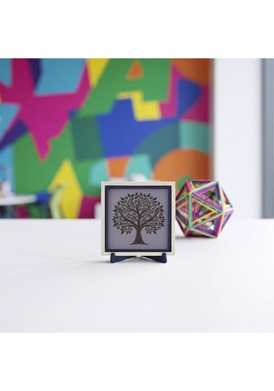 Hayat Ağacı Motifli Çağdaş Dekoratif Obje, Ev Ve Ofis Dekoru İçin Modern Bir Seçim 10x10 Cm