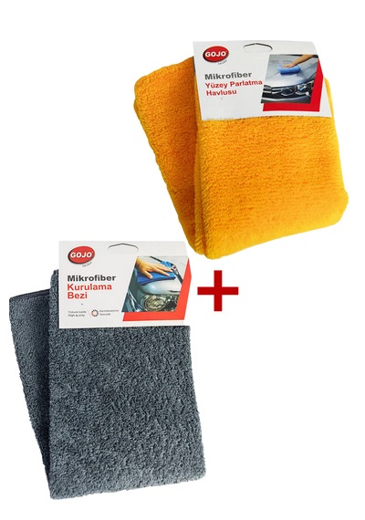 Gojo Mikrofiber Mikrofiber Yüzey Parlatma Havlusu + Kurulama Havlusu