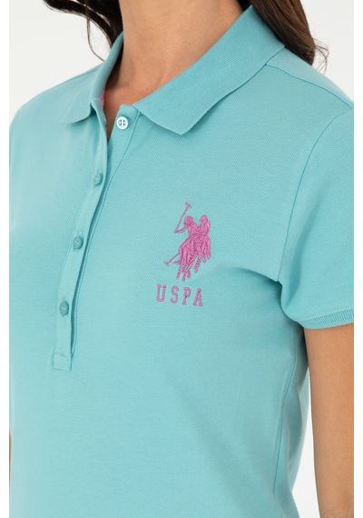 U.S. Polo Assn. Kadın Mint Polo Yaka Mini Boy Örme Elbise 50280064-VR090